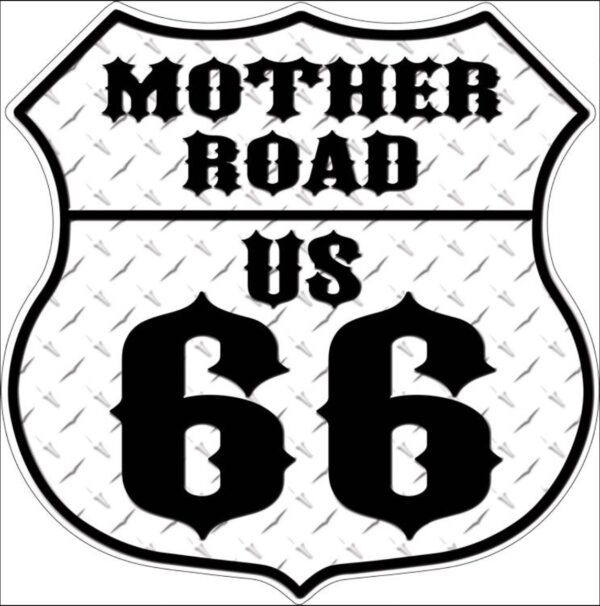 plaque déco américaine murale tole panneau de highway mother road route 66